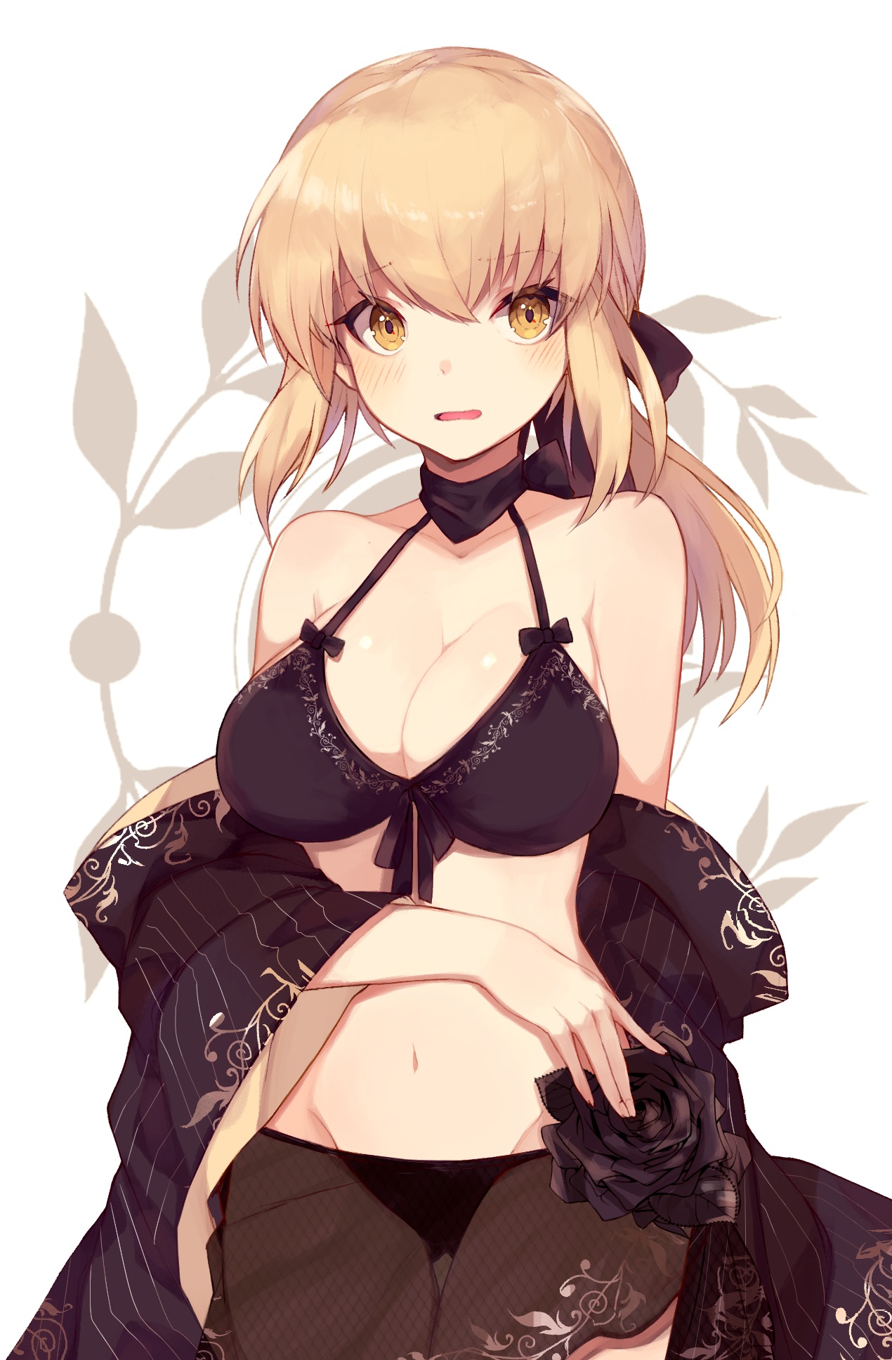 Saika Saika Nyan Fate Grand Order Saber Saber Alter Bikini Cleavage